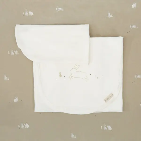 Set de cearșafuri pentru cărucior Bimbidreams - Bunny, 3 piese, 40 x 80 cm, Green Moss