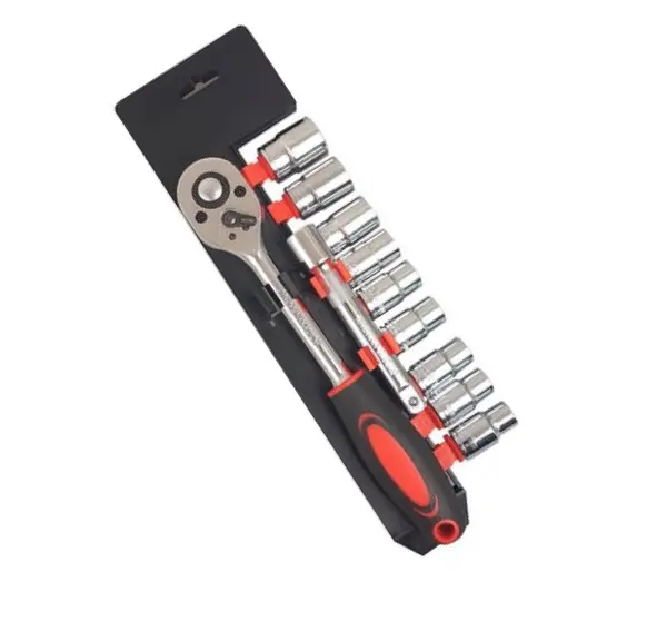 Set de Chei Tubulare 1/2" cu Clicket - 12 Bucati, din Crom si Vanadiu