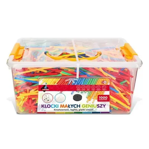 Set de constructie, Askato Blocks Little Straws, 1000 de piese, Multicolor, 3 ani+