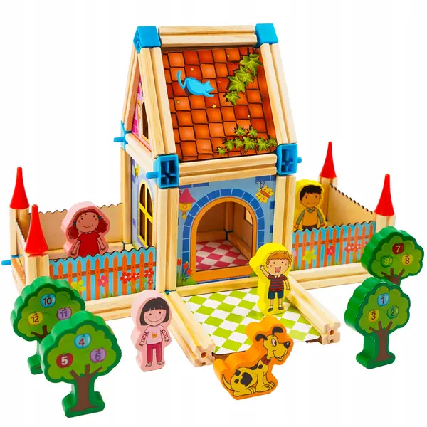 Set de construcție din lemn Kruzzel - Casă, 268 piese
