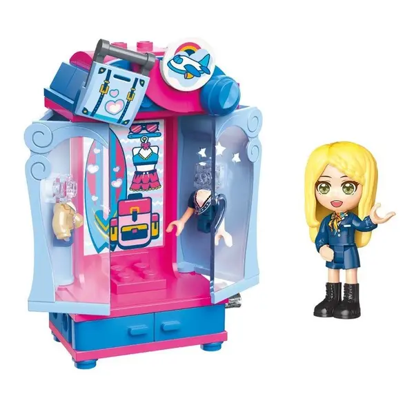 Set de constructie Garderoba cu figurina Qman Air Stewardess