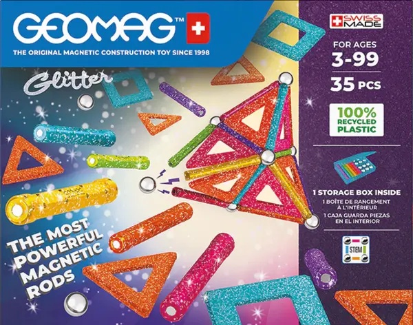 Set de constructie - Glitter Panels, 35 piese | Geomag