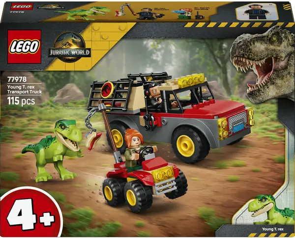 Set de construcție LEGO Jurassic World – Camion pentru transportul puiului de Tyrannosaurus rex (77978)
