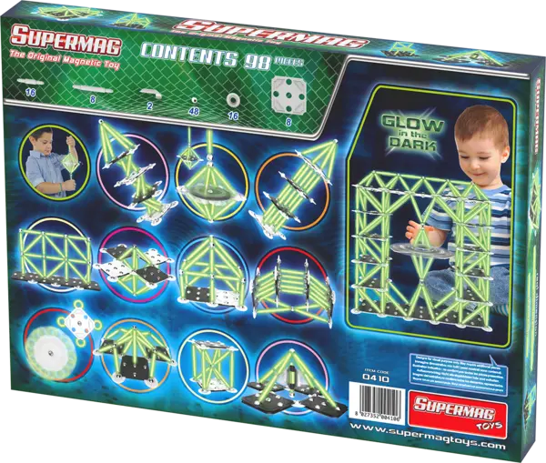 Set de constructie magnetic Classic Glow - 98 piese | Supermag