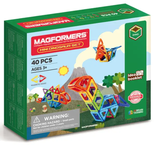 Set de constructie magnetic - Mini Dinosaur, 40 piese | Magformers