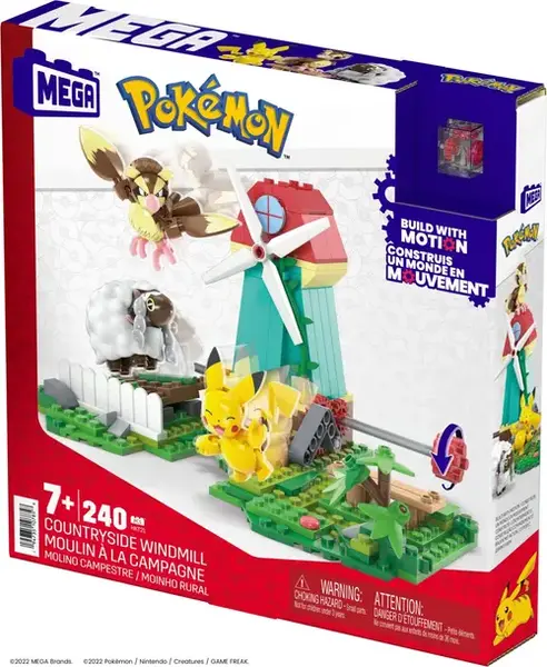 Set de constructie - Pokemon Mega, Moara de vant de la tara, 240 piese