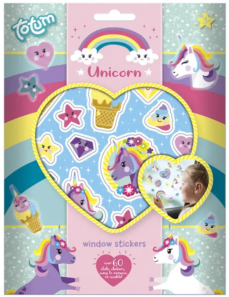Set de creatie Totum - Decoreaza singur, stickere pentru sticla, Unicorni
