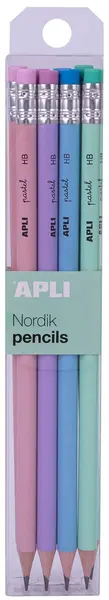 Set de creioane Apli Nordik - HB, 8 buc, cu radieră