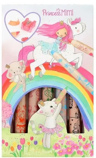 Set de creioane colorate cu ascuțitoare Depesche - Princess Mimi