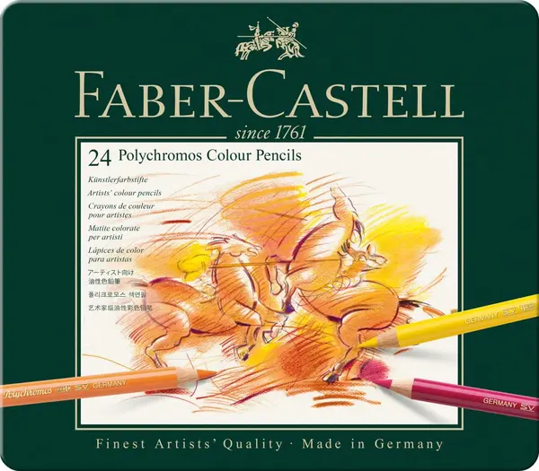 Set de creioane colorate Faber-Castell Polychromos - 24 de culori