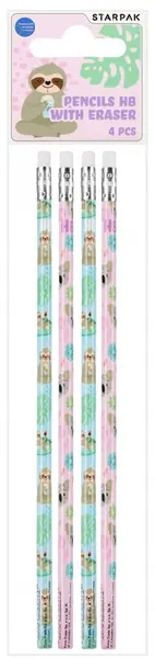 Set de creioane grafit cu radieră Starpak Koala - 4 buc