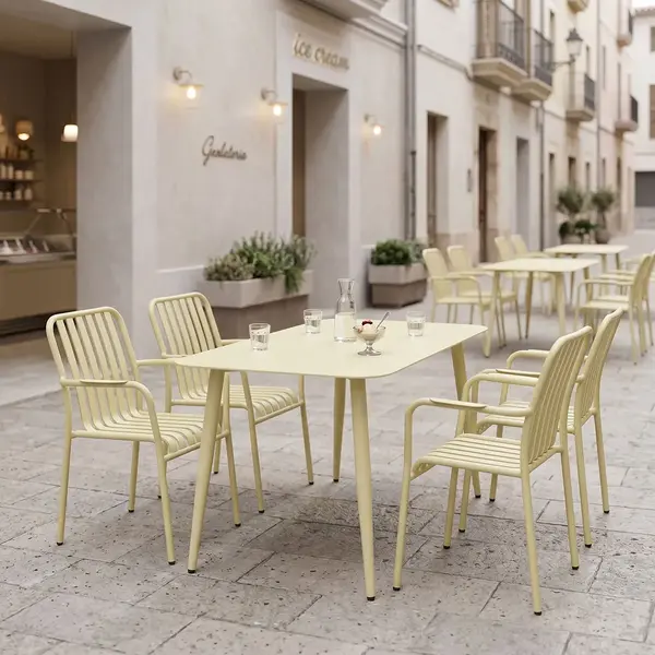Set de dining Heven Vista pakoworld, set de 5 piese, aluminiu negru, 120x70x72cm Set de dining Heven Vista pakoworld, set de 5 piese, aluminiu negru, 120x70x72cm