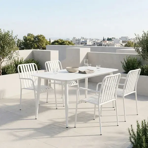 Set de dining Heven Vista pakoworld, set de 5 piese, aluminiu negru, 150x80x72cm Set de dining Heven Vista pakoworld, set de 5 piese, aluminiu negru, 150x80x72cm