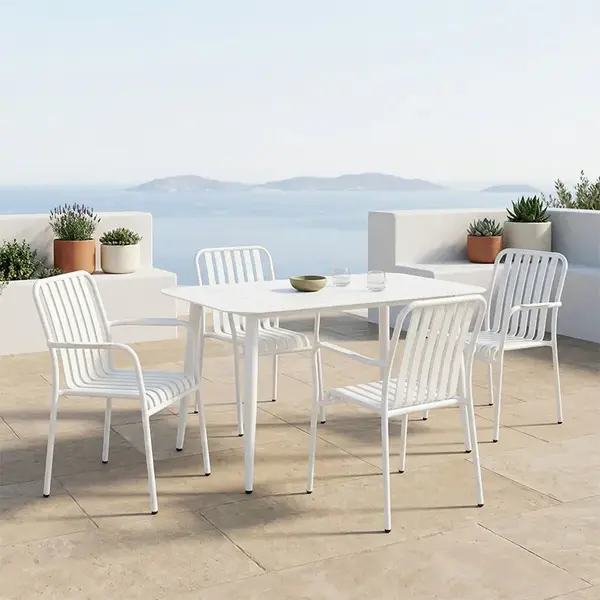 Set de dining Heven Vista pakoworld, set de 5 piese, aluminiu negru, 120x70x72cm Set de dining Heven Vista pakoworld, set de 5 piese, aluminiu negru, 120x70x72cm