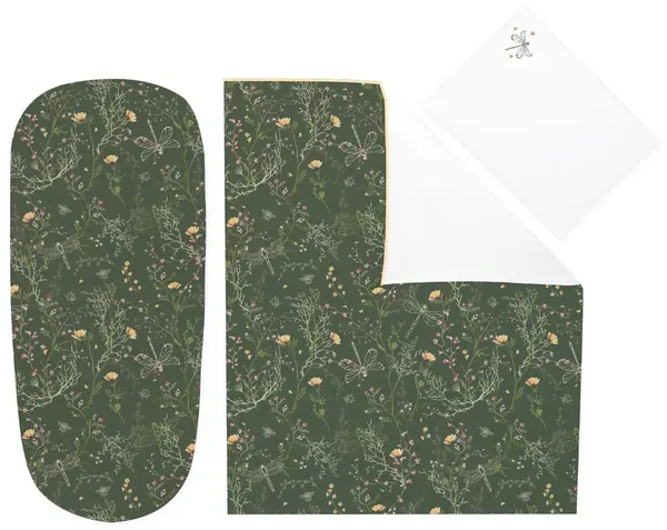 Set de dormit pentru cărucior pentru bebeluși din 6 piese KikkaBoo Secret Garden - Green
