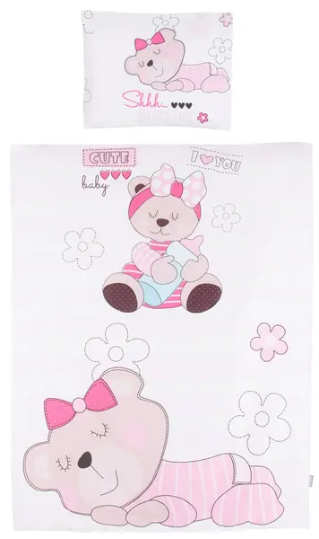 Set de dormitChipolino - Ursuleț roz, 5 bucăți