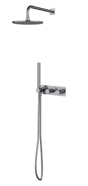 Set de dus cu baterie incastrata, corp incastrat, diametru 25 cm, crom, monocomanda Omnires Contour