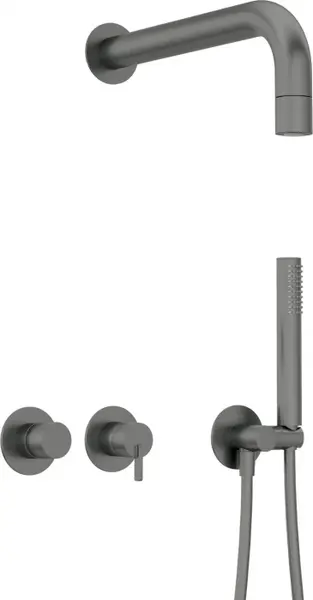 Set de dus incastrat, brat dus ploaie, para de dus si baterie, titan, Deante Silia