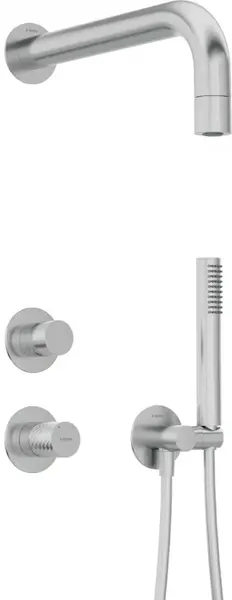 Set de dus incastrat, cu brat, para de dus si baterie, otel, Deante Silia