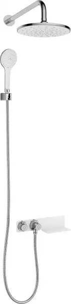 Set de dus incastrat, cu palarie, para de dus si baterie cu termostat, crom, Deante Lobelia