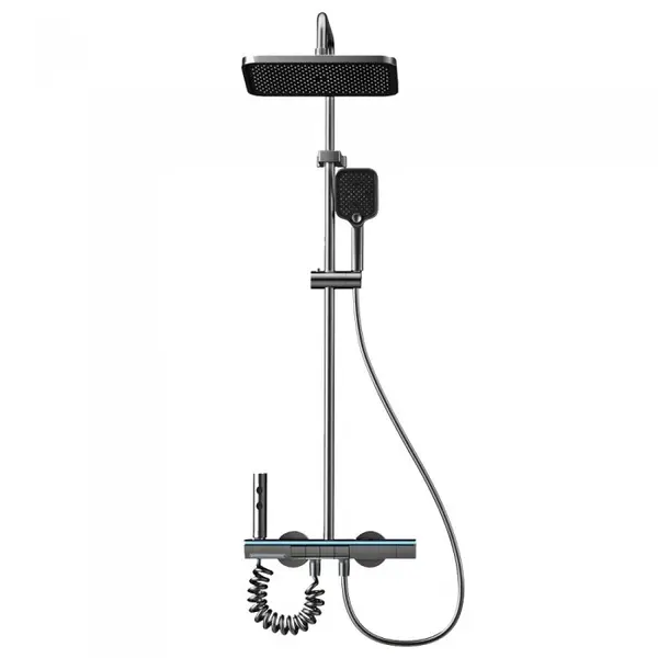 Set de dus smart, iHunt MZ140BL, Display LED, afisaj digital, 4 moduri de curgere, ajustabil