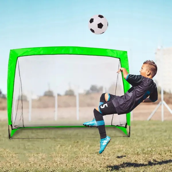 Set de fotbal Malplay cu Poarta XL pliabila, minge si pompa inclusa, 120 x 90 cm, Green