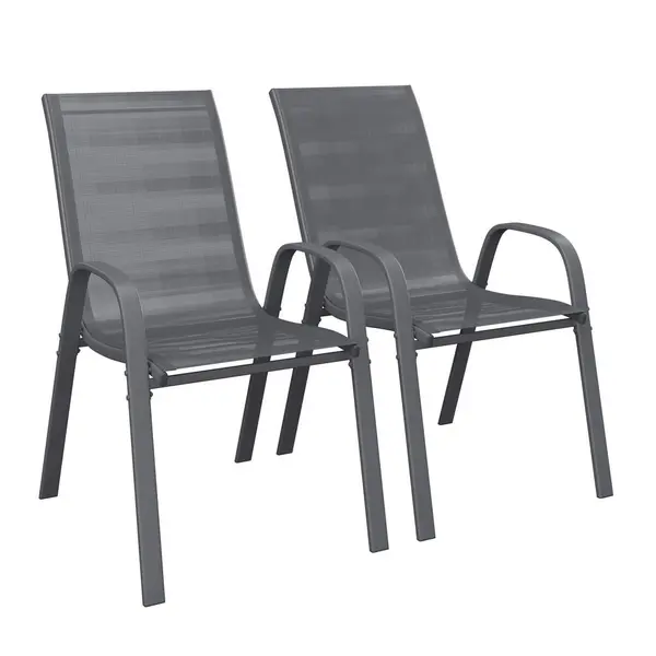 Set De Fotolii De Grădină in metal, textil antracit