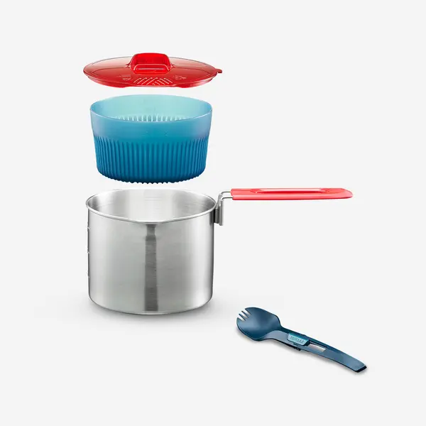 Set de gătit din inox trekking 1 persoană MT500