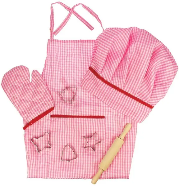 Set de gatit pentru copii Bigjigs - De imbracat, roz