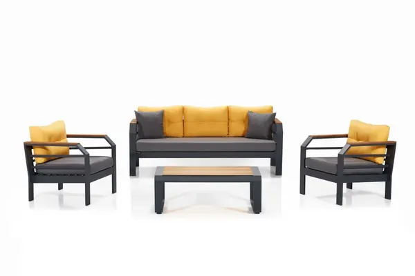 Set de gradina Assento 311S Galben 67x197x77 cm