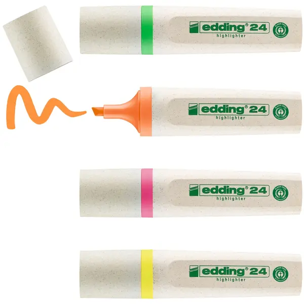 Set de highlighters Edding 24 Eco Highlighter - 4 culori