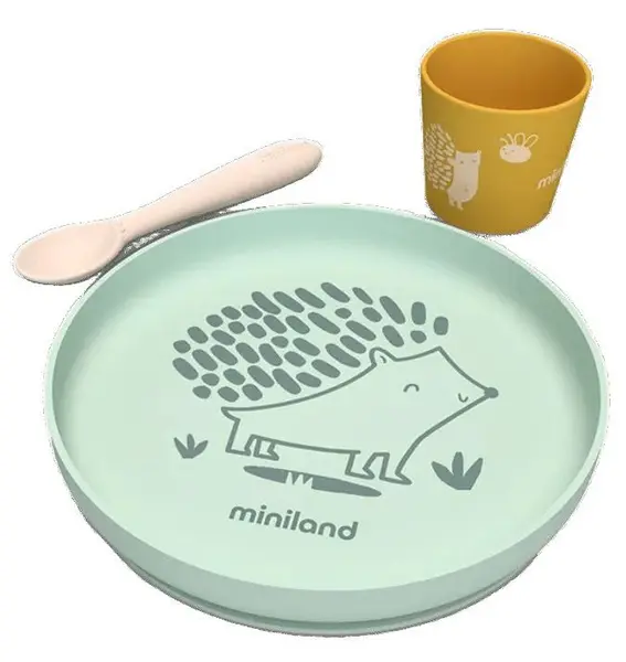 Set de hrănire din silicon, format din 3 piese Miniland - Forest