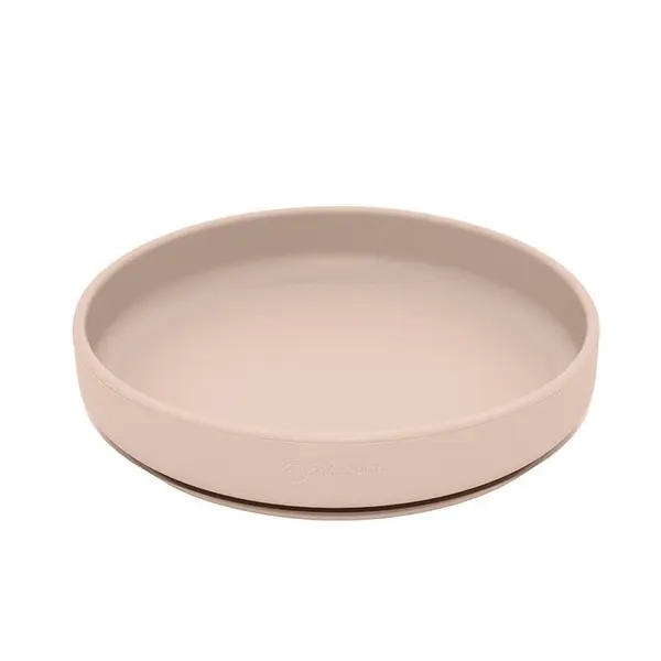 Set de hranire PetiteMars cu farfurie bol si tacamuri din silicon fara BFA bej