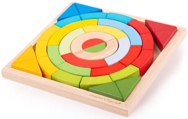 Set de joacă Bigjigs - Arcuri și triunghiuri senzoriale colorate