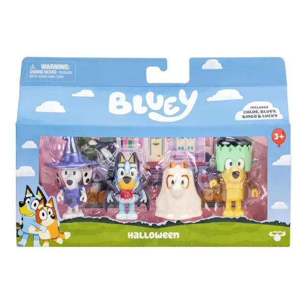 Set de joaca cu 4 figurine, Bluey, Halloween