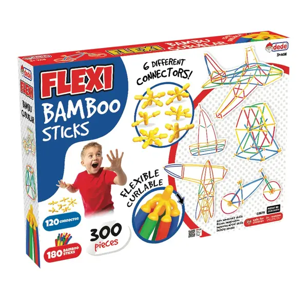 Set de joaca cu bete, Dede, Flexi Bamboo Sticks, 300 piese
