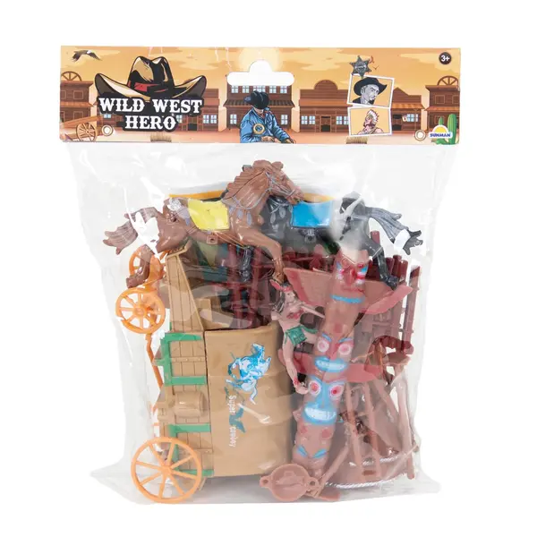 Set de joaca cu figurine cowboy, Wild West Hero