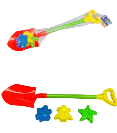 Set de joaca cu lopata cu 3 forme de nisip 58 cm