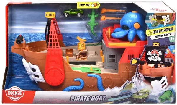 Set de joacă Dickie Toys - Barcă pirat, cu sunet și lumină