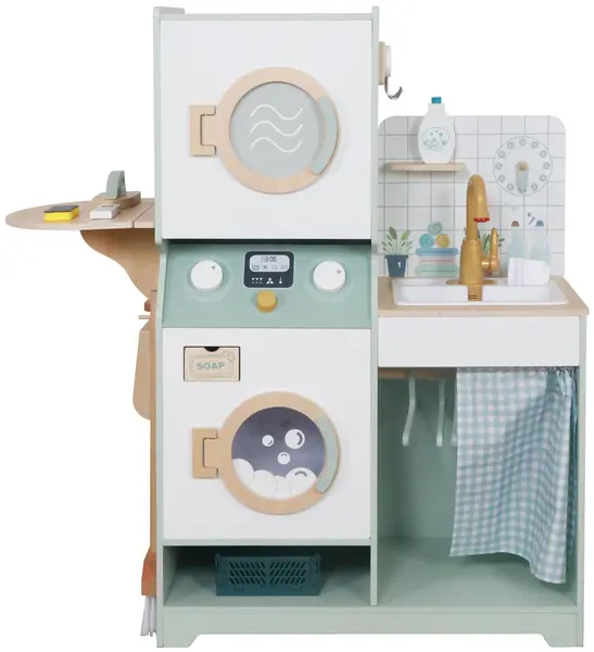Set de joacă din lemn Ginger Home - Mașină de spălat 3 în 1