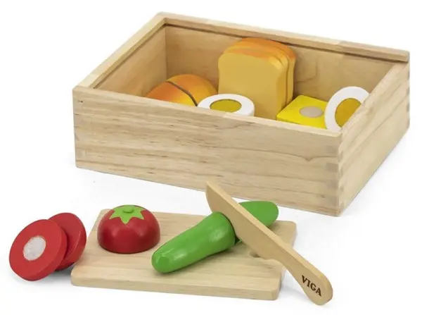 Set de joacă din lemn Viga Toys - Tăierea alimentelor