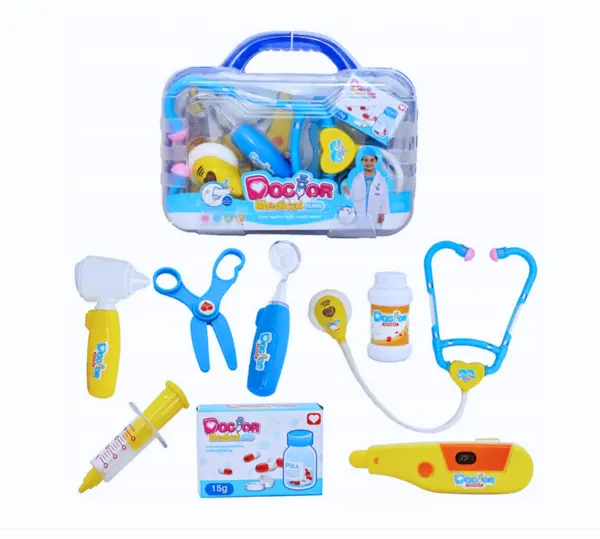 Set de joaca Doctor - 9 elemente cu valiza albastra