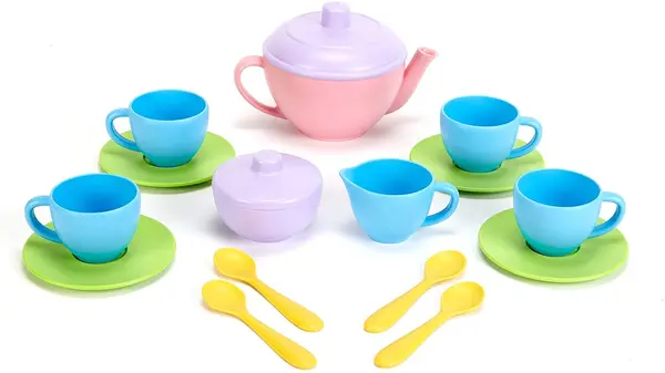 Set de joaca Green Toys - Set pentru ceai, 17 piese