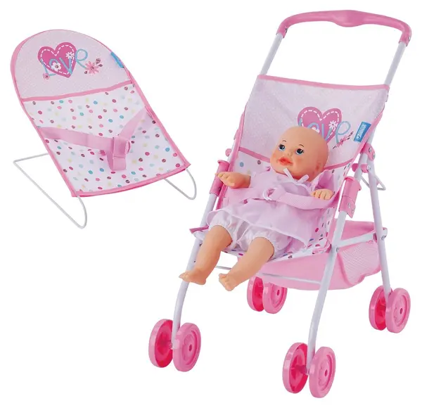 Set de joacă Hauck - Love, cărucior, șezlong și păpușă