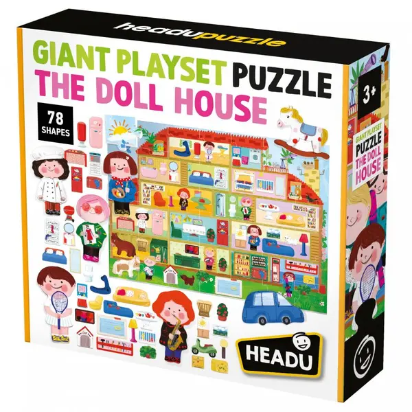 Set de joacă Headu - Puzzle, casă de păpuși
