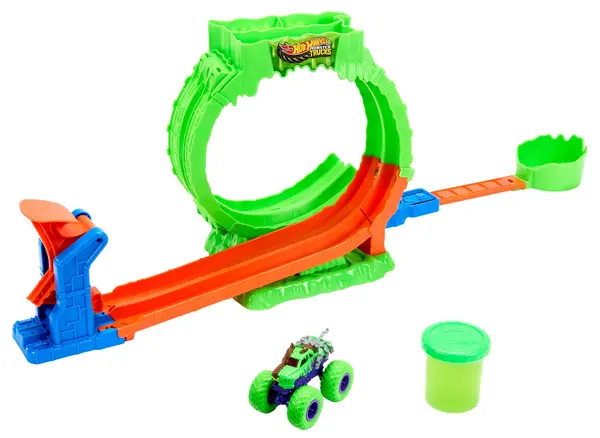 Set de joacă Hot Wheels Monster Trucks – Mutant Chaos, Loop Challenge, cu mașinuță și slime