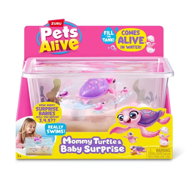 Set de joaca interactiv - Pets Alive - Mama testoasa si puii ei | Zuru