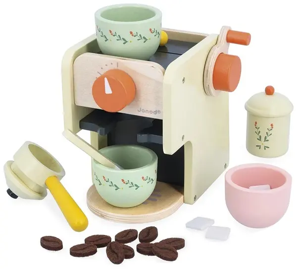 Set de joacă Janod Shiny Grandma - Espressor cu 5 accesorii