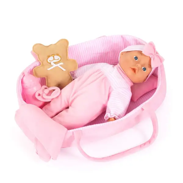 Set de joaca landou cu papusa cu corp moale Bayer 28 cm