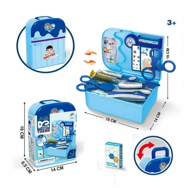 Set de joaca Mini cutie cu accesorii doctor,plastic,14x6.5x18 cm